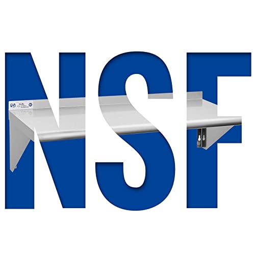 Hally Stainless Steel Shelf 12 X 36 Inches 250 Lb, Nsf Commercial Wall Mount Floating Shelving For Restaurant, Kitchen, Home And Hotel #TOP5