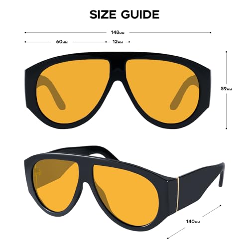 mosanana Retro Oversized Aviator Sunglasses for Women Men Chunky Stylish Style MS52474 6