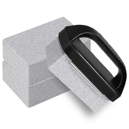 Nilioerup 3 Pcs Pools Pumice Stone Pool Cleaning Pumice Block with Handle Pools Tile Cleaner Pumice Stone Remove Stains Cleaning Stone for Swimming Pool Spa Bathroom Kitchen (3 Pcs)