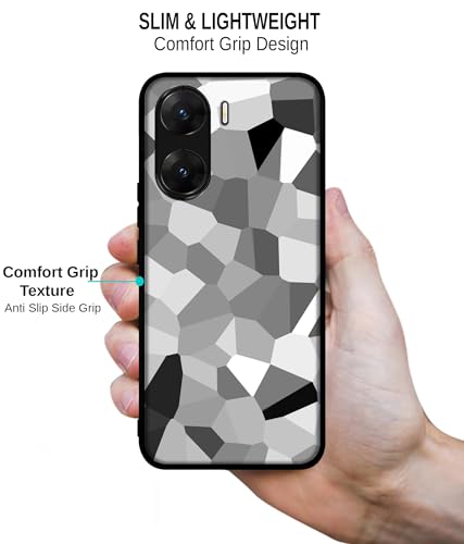 Image of Black & White Mathematical Shape Design Premium 2D Printed Metal Back Case Cover for Vivo V29E 5G