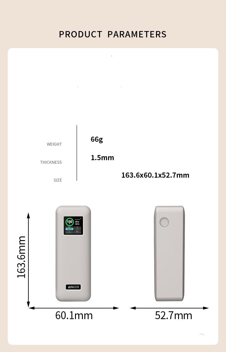 FTRONGRT Coque Compatible avec Anker Prime 27650mAH 250W Power Bank, Étanche à la Poussière, Anti-Chute, Silicone Étui de Protection Compatible avec Anker Prime 27650mAH 250W Power Bank. Gris