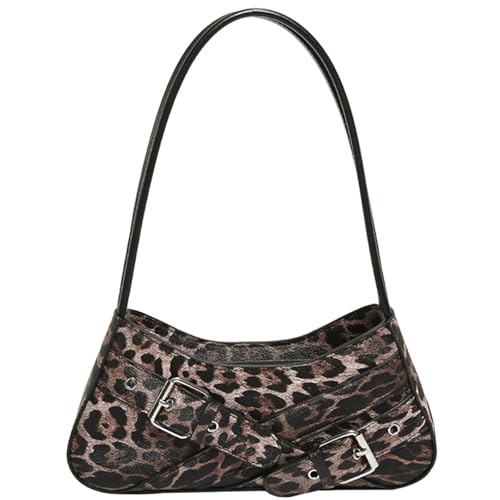 Sac sous les aisselles imprimé léopard pour femmes en cuir PU mode