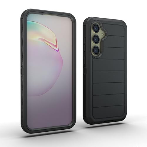 Image of KLD Rugged Armor Back Cover Compatible for Samsung Galaxy S25 Case Hard PC + Soft TPU with Bumper Complete Protection Mobile Pouch - Black