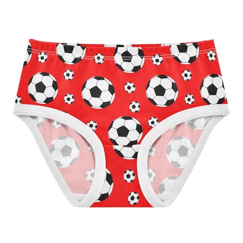 Cotton Toddler Underwear Floral Soccer Balls Vibrant Red Cute Panties Girl Designer Briefs Girls Undies 2t