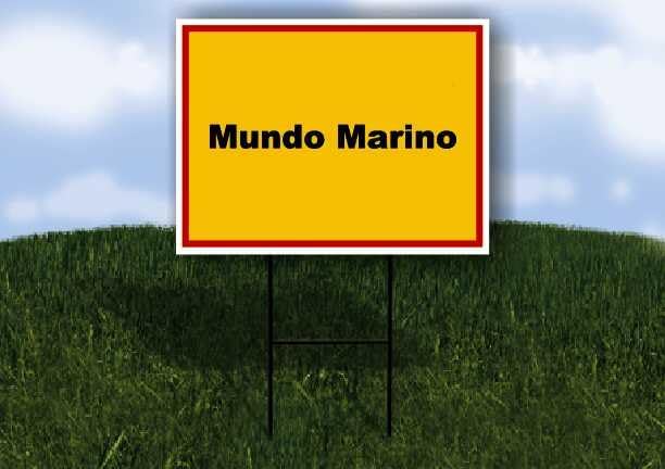 Mundo Marino Spanish Red Yellow 1 Double Sided 18x24 in Yard Road Sign wstand