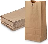 6 Lb Kraft Brown Paper Lunch Bags (500 Count) - Bulk Disposable Lunch Sacks, Small Size Blank Bag for Kids, Good for a Snack, Sandwich, Grocery Food, and Arts & Crafts Projects