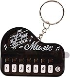 Portachiavi con micro pianoforte nero, mini tastiere elettroniche portachiavi con luci, tastiera portatile, pianoforti e tastiere, strumento musicale, accessori regalo, portachiavi auto