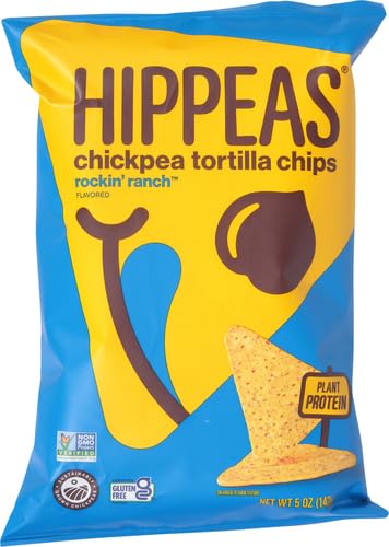 Image of HIPPEAS Rockin Ranch Chickpea Tortilla Chips, 5 OZ (Pack of 4)