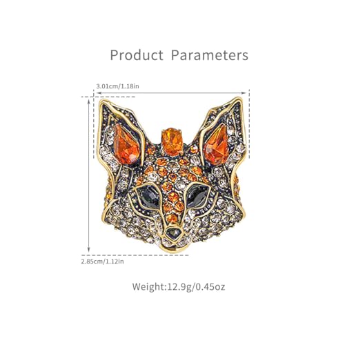 Image of Rhinestone Small Fox Brooch Pin for Women Clear Crystal Cluster Animal Head Brooches Lapel Pins CZ Dress Accessories Suit Collar Decoration Jewelry for Christmas Halloween