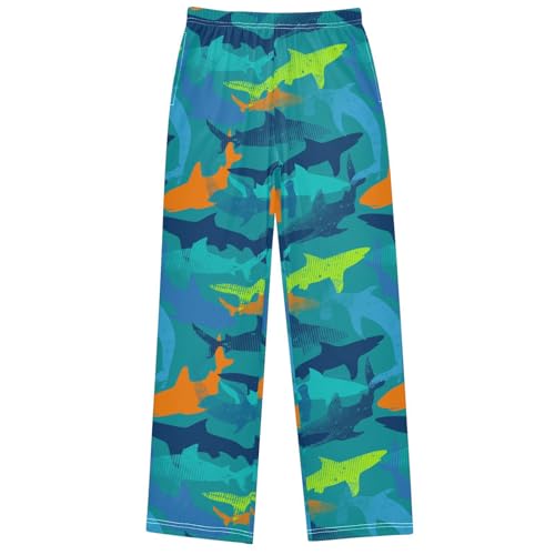 Boy's Pants Colord Shark Animal Grunge Jogger Pants Elastic Waist Long Bottoms Trousers with Pockets 6-14 Years