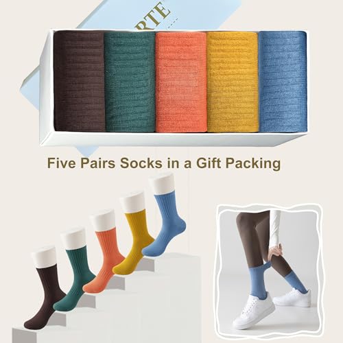 Image of MAGIARTE Womens Athletic Cotton Crew Socks Moisture Wicking Breathable Sports Casual Socks for Women 3 /5-PACK