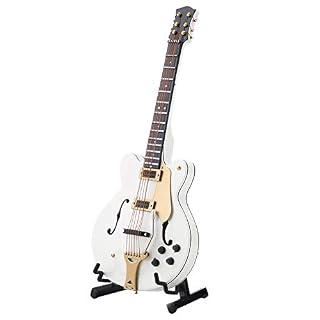 Yinuoday Réplique de guitare électrique miniature blanche de 17,8 cm avec boîte ornementale - Les Beatles, Paul McCartney, John Lennon, RIngo Starr, George Harrison Yinuoday Réplique de guitare électrique miniature blanche de 17,8 cm avec boîte ornementale – Image 7