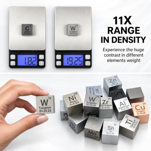 Image of 15 Piece Metal Cubes, Element Cube Set, Laser Engraved Density Set