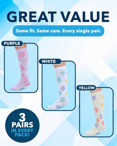 Image of Doctor's Select Bamboo Viscose Light Compression Socks for Women & Men - 3 Pairs, 8-15 mmHg Compression Socks, Knee High