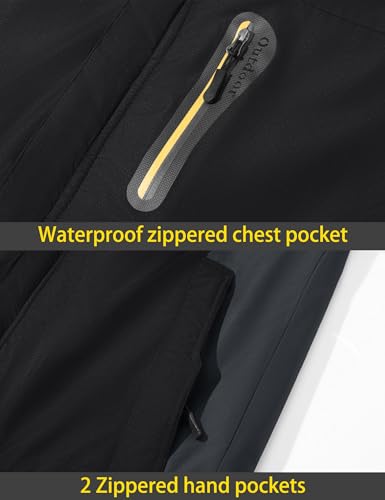 Image of TACVASEN Men's Winter Ski Jacket Waterproof Snow Coats Snowboard Fleece Lining Jacket Warm Parka with Hooded,Standard Length