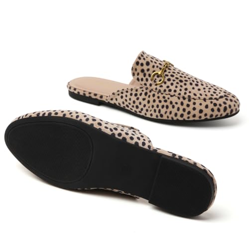 Image of Minorsu Buckle Mules for Women Flats Loafers Shoes for Work Office Business | Slip on,Round Toe,Backless,Slides, Casual