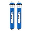 Membrane Solutions 75 GPD RO Membrane, Reverse Osmosis Membrane, RO Membrane Replacement, Reverse Osmosis Filter Replacement for Under Sink Home Drinking RO Water Purifier System (2 PACK)
