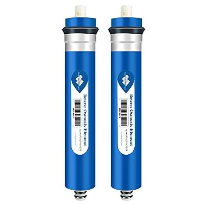 Membrane Solutions 75 GPD RO Membrane, Reverse Osmosis Membrane, RO Membrane Replacement, Reverse Osmosis Filter Replacement for Under Sink Home Drinking RO Water Purifier System (2 PACK)