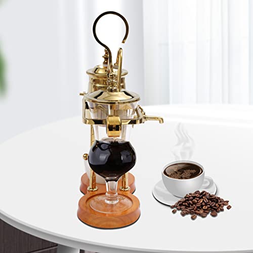 Jinhzixiu Belgian Luxury Royal Family Style Balance Syphon Siphon Coffee Maker 15Oz Capacity Gold Color 9.3"*4.7"*14.96" #TOP6