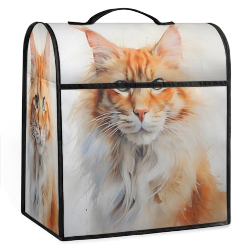 Coffee Maker Cover Cute Cat Portrait Kitchen Appliance Covers Small Appliance Covers Blender Cover Juicer Cover Dust Covers for Kitchen Appliances with Top Handle and Pockets,Washable,C451
