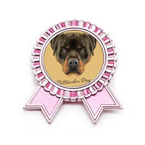 Broche rose pour chien Rottweiler féroce en métal M pour les balades