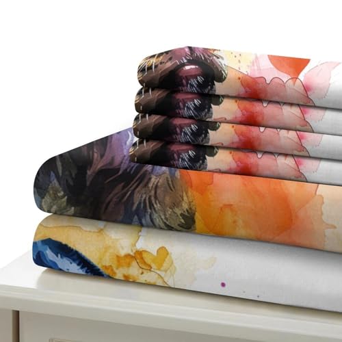 Parure de lit king imprimé chien Rowena 3D microfibre de qualité supérieure - 6