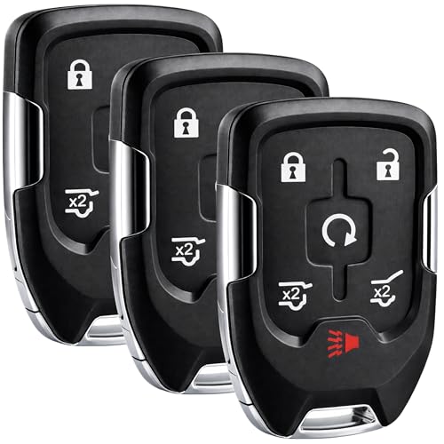 Image of 3X Smart Key Fob Replacement for 2015-2020 Chevy Suburban Tahoe GMC Yukon Yukon XL, HYQ1AA 13580802, Push to Start Only, Self Programmable with One Working Key