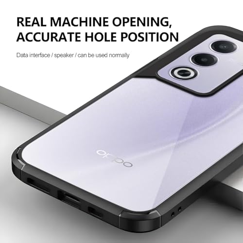 Image of SHINESTAR Ultra Slim Clear Back Cover for Oppo A3 Pro 5G, Transparent Hybrid Hard Shell Plastic & Soft Silicone Rubber Bumper, Non-Yellow Acrylic Protective Cover for Oppo A3 Pro 5G - Black