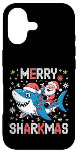 Merry Sharkmas AO[Z[^[ T^ CfBO V[N Cgt X}zP[X iPhone 17 p