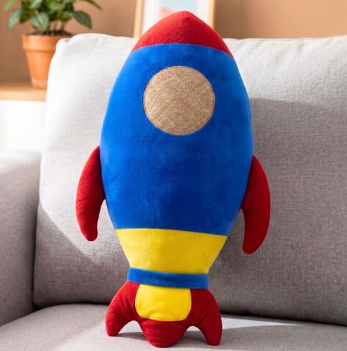 Image of Tickles Rocket Shaped Soft Stuffed Plush Pillow Cushion for Kids Boys & Girls Birthday Gift Nursery & Bedroom Decor (Size: 38 cm Color: Multicolor)