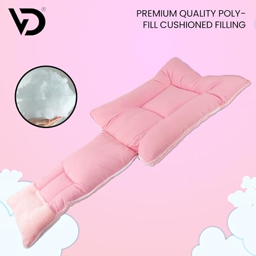 Image of VOIDROP Velvet Pink 3 in 1 Baby Sleeping Bag & Carry Nest | Cotton Bedding Set for Infants & New Born Baby | Portable /Travel & Skin Friendly | 0-6 Months