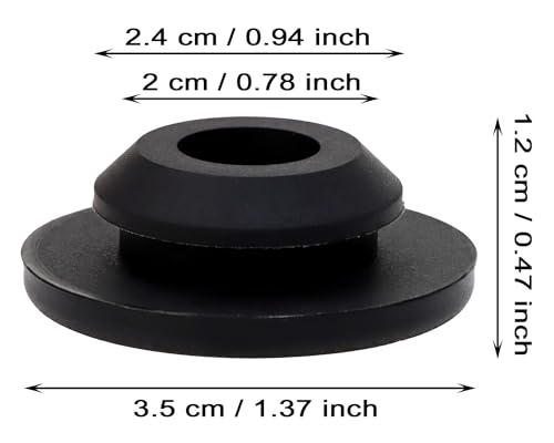 Image of ONLYKXY 10 Pcs Silicone Round Snap in Type Locking Furniture Hole Plugs Button Protective Cover Cap Head (20mm /0.78inch, Black)