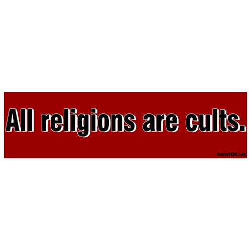 Pegatina para parachoques All Religions Are Cults calcomanía EvolveFISH de vinilo 2