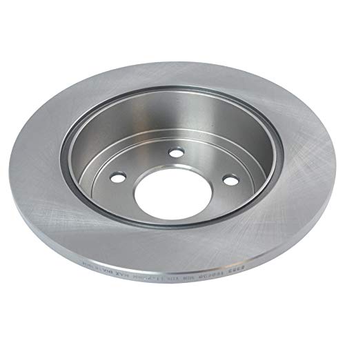 Image of TRQ Rear Brake Pad and Rotor Set Ceramic Solid Rotors Compatible with 2001-2007 Chrysler Town and Country 2001-2007 Dodge Caravan 2001-2007 Grand Caravan