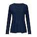Women's Crochet Cut Out Crew Neck Long Sleeve Waffle Knit Shirt Tops Floral Lace Patchwork Blouse 2024 Fall Fashion Navy