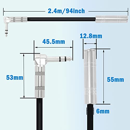 Cable de extensión estéreo 1/4 pulgada 2m macho a hembra miniatura 5