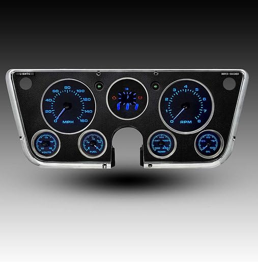1967-1972 Chevy C10 K10 Pickup Truck Analog Gauge Panel Kit - Aurora Edition 6-Gauge Instrument Cluster Dash Upgrade - Custom Electronic Speedometer Tachometer Fuel Oil Temp Volt