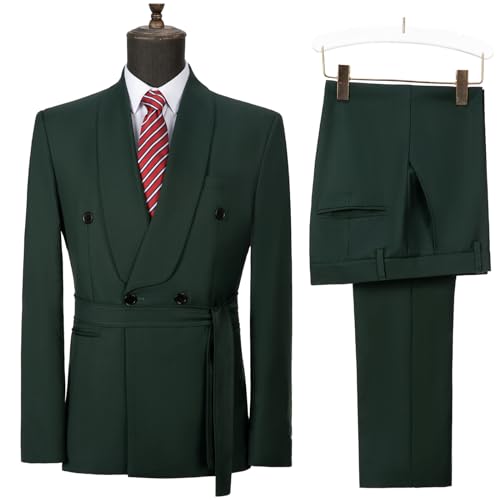 Men's Suit 2 Pieces Solid Prom Tuxedos Formal Shawl Lapel Groomsmen Suits Blazer Pant2