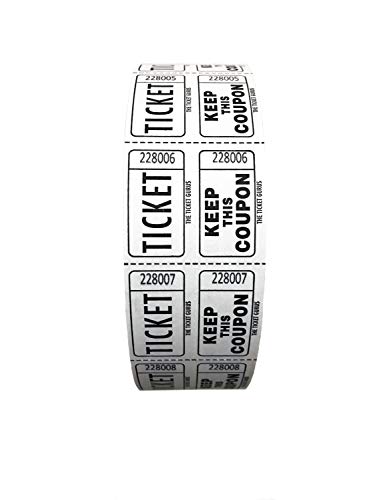 Tickets de loterie rouleau blanc Ticket Gourous pour kermesse et fête d'école
