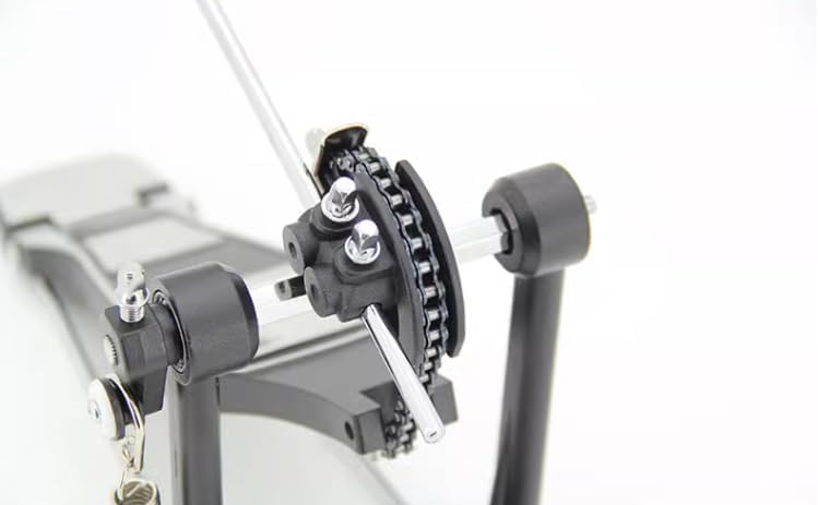 Image of Softline Pro SP41 Single Bass Drum Pedal Heavy Duty Chain Drive Kick Pedal with Double Side Beater, Adjustable Spring, Anti-Slip Anchor Spikes & Rim Clamp for Drum Set