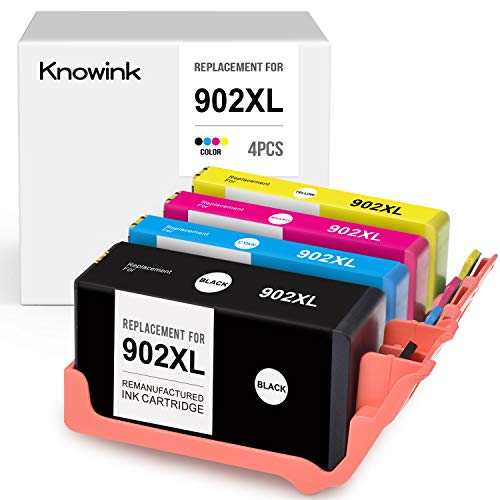 KNOWINK Remanufactured Ink Cartridge Replacement for HP 902XL 902 for OfficeJet Pro 6978 6962 6958 6968 6950 6954 6960 6970 6975 (4-Pack)