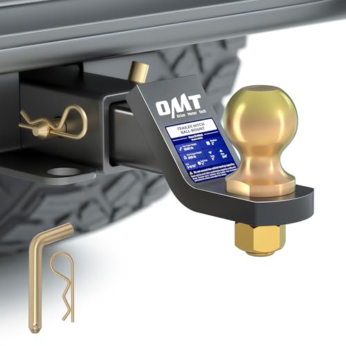 Orion Motor Tech Trailer Hitch Ball Mount for 2 Receiver with 2-5/16 Ball 2 Drop 8000 lb. Towing Capacity Heavy-Duty Tow Hitch Reversible Ball Hitch for Truck Boat RV Cargo with Hitch Pin & Clip