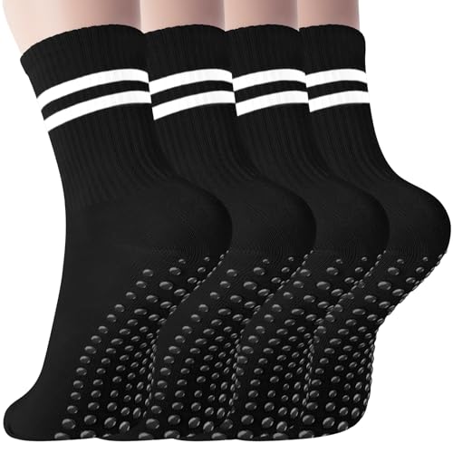 Pilates Socks with Grips for Women Long Non-Slip Yoga Grippy Socks for Barre，Ballet，Dance & Hospital，Anti-Skid Workou