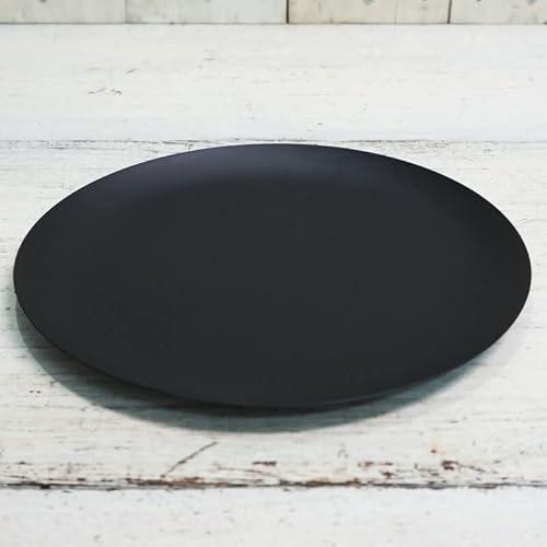 受け皿 おしゃれ 植木鉢 アイアン プレート3L < 25cm 8号 マット ブラック トレー 黒 スチール 鉄 丸皿 ラウンド 浅い お皿 鉢皿 小さめ 円形 丸い 丸 受皿 鉢 ブリキ皿 ガーデニング 室内 園芸 観葉植物 多肉植物 塊根植物 サボテン