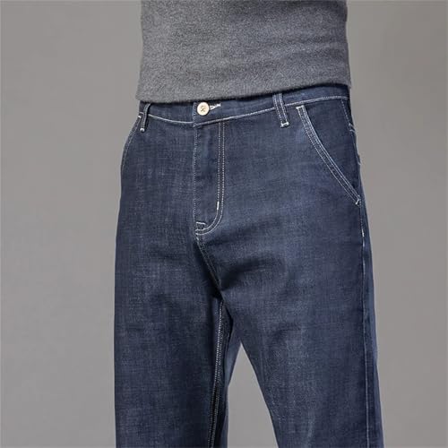 Men's Loose Business Casual Jeans Classic Style Straight-Fit Stretch-Denim Pants Male Trousers2