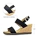 VJH confort Women's Wedge Sandals Buckle Straps Cork Platform Comfort Slingback Dress Open Toe Sandals (black,6.5)