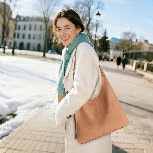 Set 2 Bolsos de Ante Marrón para Mujer con Correa Ajustable miniatura 3