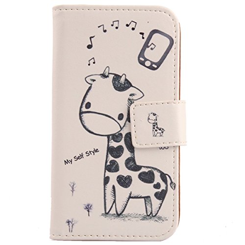 Lankashi PU Flip Housse Etui Protection Case Cover Cuir Coque pour Kazam Tornado² 5.0 Giraffe Design