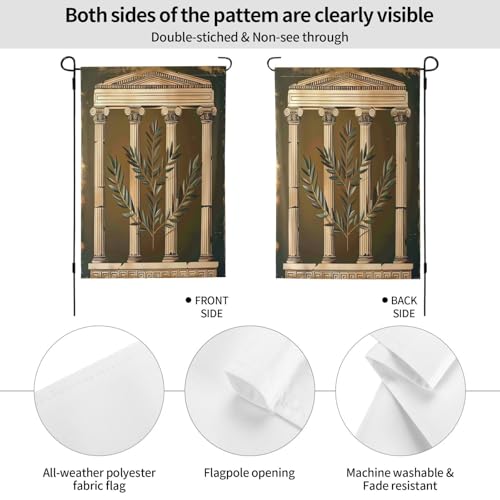 Drapeau de jardin grec imprimé romain polyester extérieur 71x101