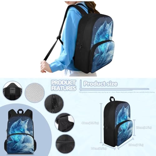 Wolf Kids School Backpack for Boys Portable Bookbags for School with Pencil Case for Kindergarten Elementary Lightweight Backpack with Lunch Box and Water Bottle Sleeves2